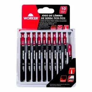 Jogo de Lâminas de Serra Tico-Tico 10 peças da WORKER!