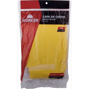 Capa de Chuva PVC Tamanho XG Amarela Forro Worker