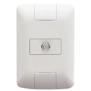 Conjunto de 1 Tomadas TV-SAT Coaxial Aria Branco 250V Tramontina