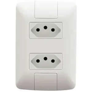 Conjunto com 2 Tomada 2P+T 10A Branco 250V Tramontina