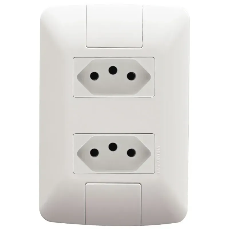 Conjunto-com-2 Tomada-2P-T-20A-Branco-250V-Tramontina