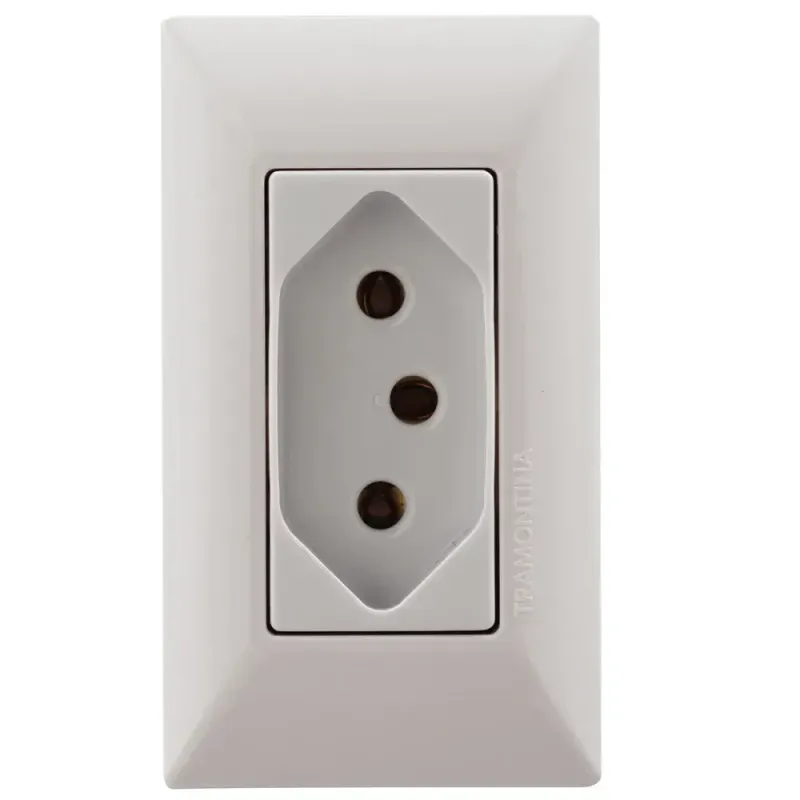 Conjunto para-Movel-com-1-Tomada-2P-T-Branca-10A Tramontina