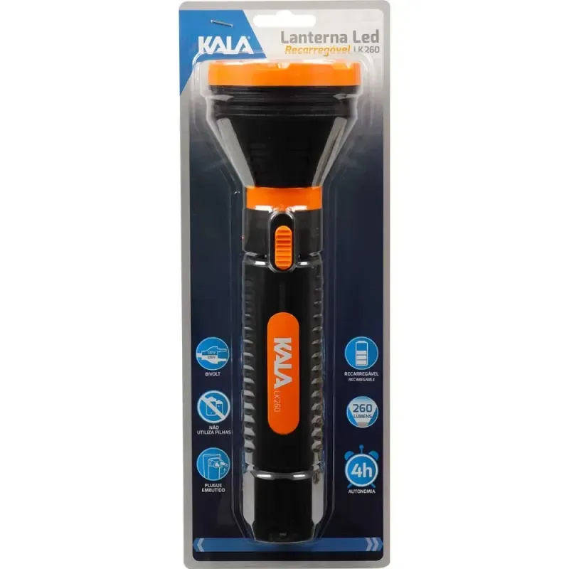 Lanterna-LED-LK-260-Recarregavel-5W-1600-mAh-250-LM-Biv-Kala