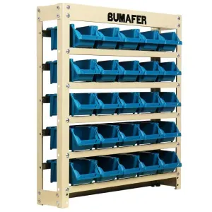 Estante Gaveteiro em Aço 25 Gavetas Tamanho 3 Azul Bumafer
