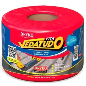 Fita Autoadesiva de Alumínio Vedatudo 10cm x 10m Dryko