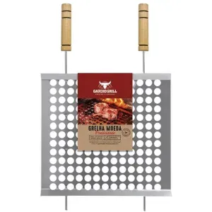 Grelha Tela Moeda Cromada para Churrasco 50cmx50cm Grilazer
