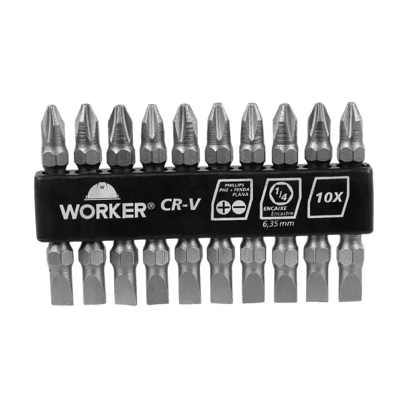 Bits-para-Parafusadeira-Ph2-2----508Mm-10-Unidades-Worker