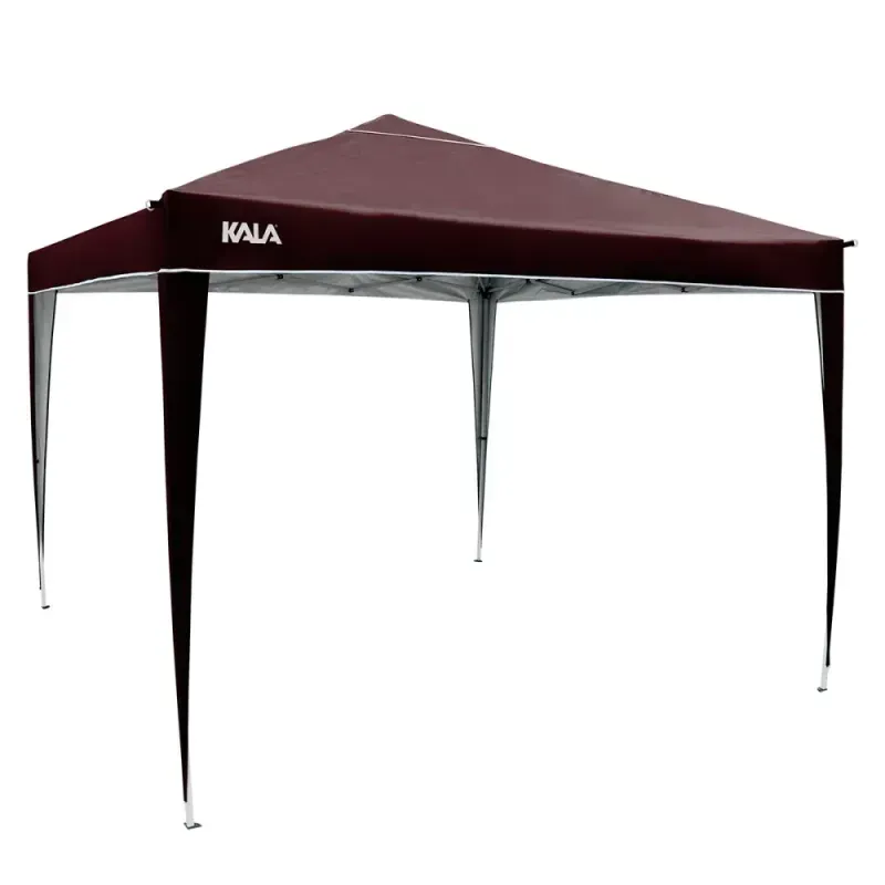 Gazebo-Dobravel-Marrom-com-Pes-de-Aluminio-3m-x-3m-Kala