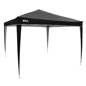 Gazebo Dobrável Preto com Pés de Alumínio 3x3m Kala