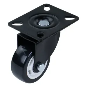 Rodízio Fixo de Poliuretano 40mm Preto Worker
