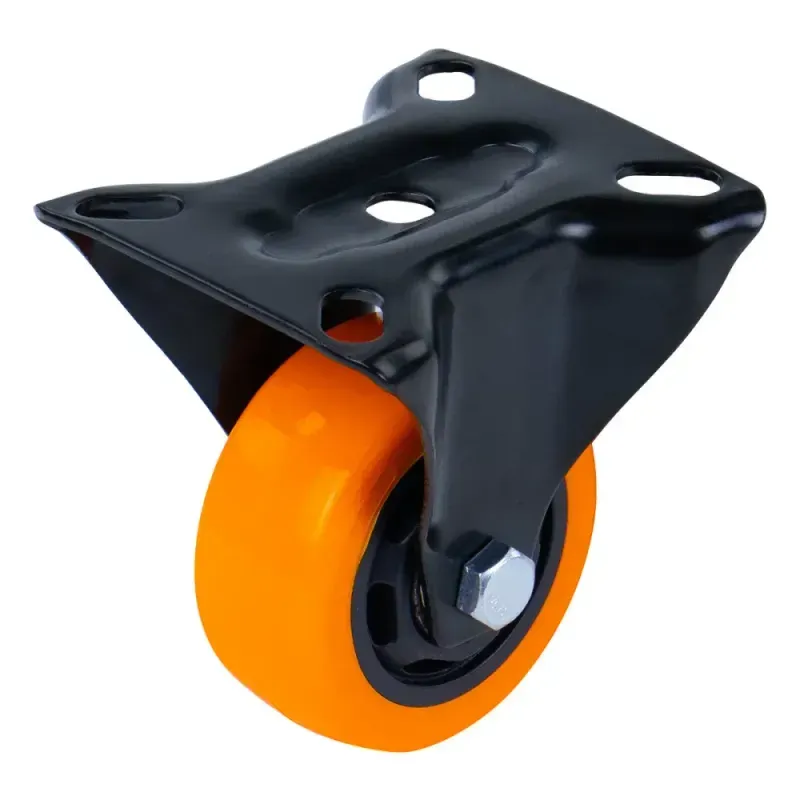 Rodizio-Fixo-Poliuretano-125mm-Laranja-Worker