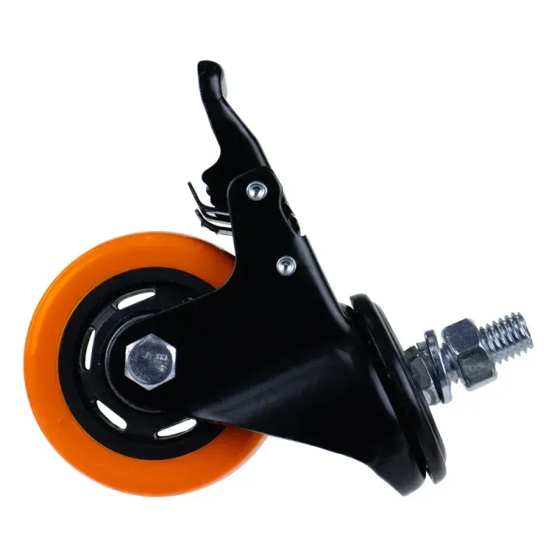 Rodizio-Parafuso-Poliuretano-com-Freio-125mm-Laranja-Worker