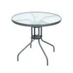 Conjunto-Marrom-para-Jardim-Mesa-Tampo-de-Vidro-Cadeiras-e-Ombrelone-Kala