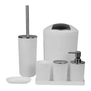 Kit Acessórios para Banheiro 7 Peças Branca KALA