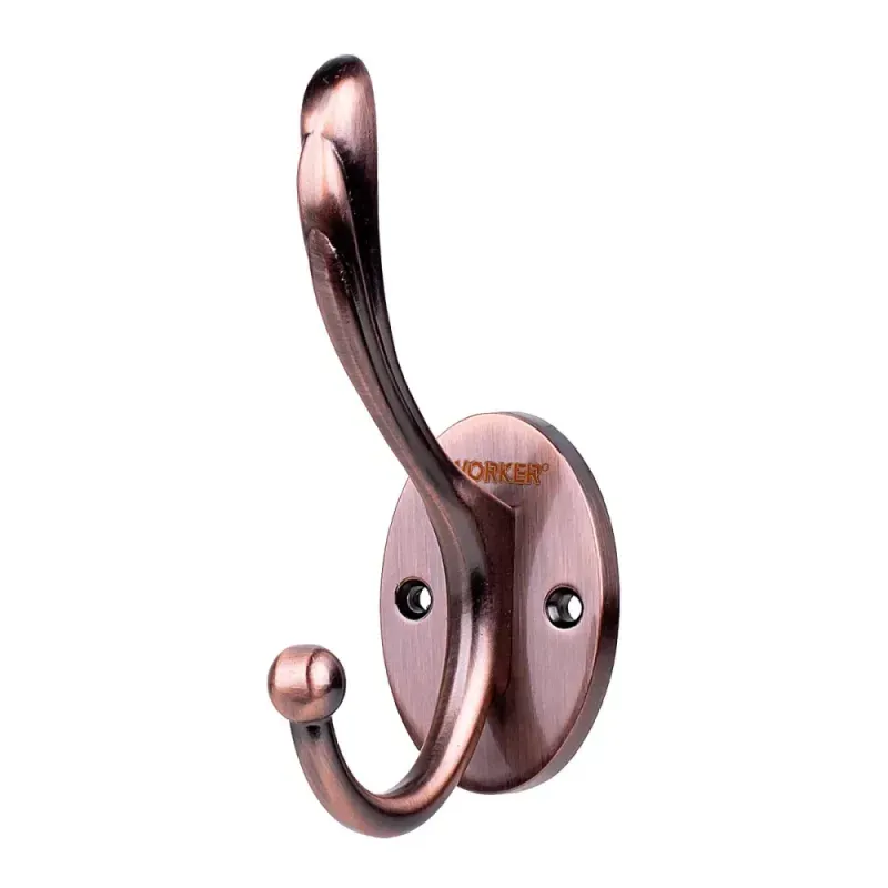 Gancho-de-Parede-Duplo-Aluminio---Cor-Cobre-Antigo-Worker