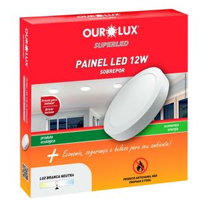 PAINEL LED REDONDO SOBREP 12W 6500K BIV
