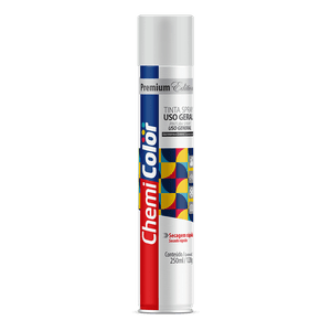 Tinta Spray Uso Geral 250ml/120g Branco Brilhante CHEMICOLOR