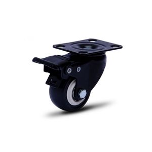 Rodízio Giratório Série 10 Black com Placa Fixa 2" Com Freio Colson