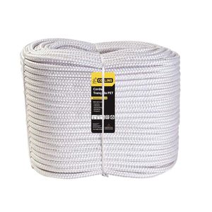 Corda PET Trançada 6mm Branca Rolo Collins
