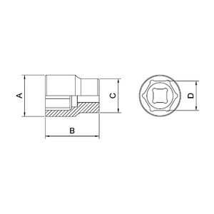 Soquete Sextavado 9/16"x1/2" Tramontina