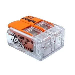 Conector Emenda 221 2 Derivações 6mm - 50 peças Wago