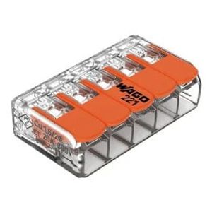 Conector Emenda 221 5 Derivações 4mm - 25 Peças Wago