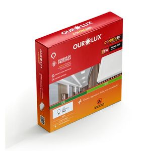 Painel LED com Sensor de Presença Quadrado Sobrepor 6500K - Ourolux