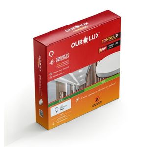Painel LED com Sensor de Presença Redondo Sobrepor 6500K - Ourolux