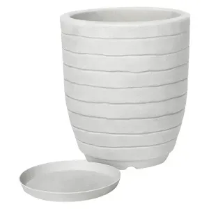 Vaso Relevo Antique Branco 39 x 49cm 46L Vasart